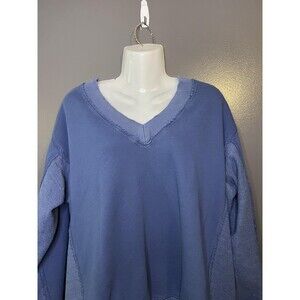 Aerie Sweatshirt Womens Oversized XXS Blue V Neck Raglan Pullover Relaxed Fleece
